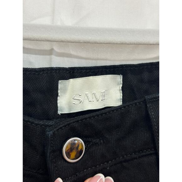 SAME The Perfect Cotton Mid Rise Straight Leg Denim Jeans Black Women's Size 27 - Picture 3 of 5